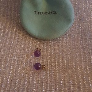 Tiffany purple amethyst & silver stud earrings.